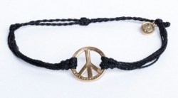 Gold Peace Sign Black